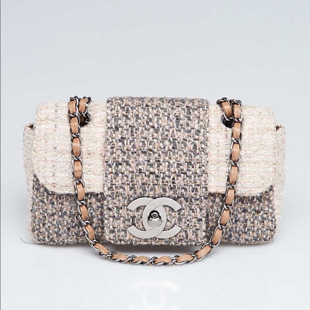 Chanel tweed bag, double chain